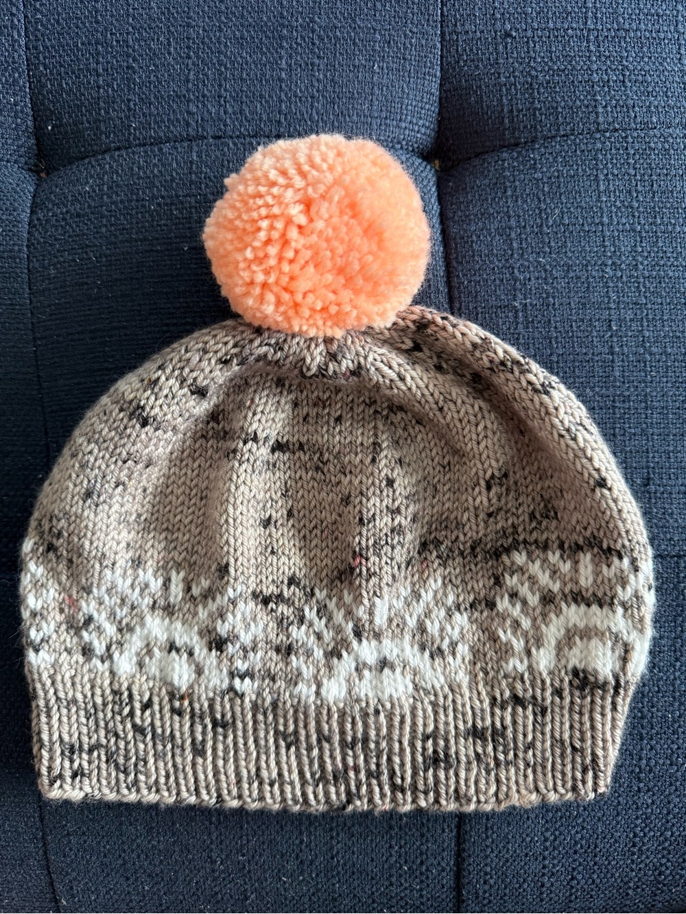 Hand knit sun beanie